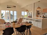 Kitchen/Dining area with iconic Haystack Rock in background